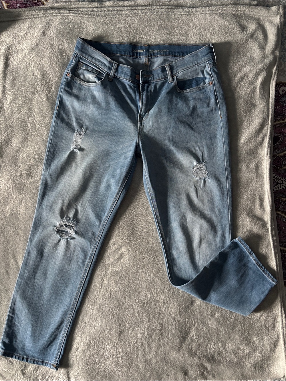 Old Navy Light Blue Distressed Boyfriend Jeans